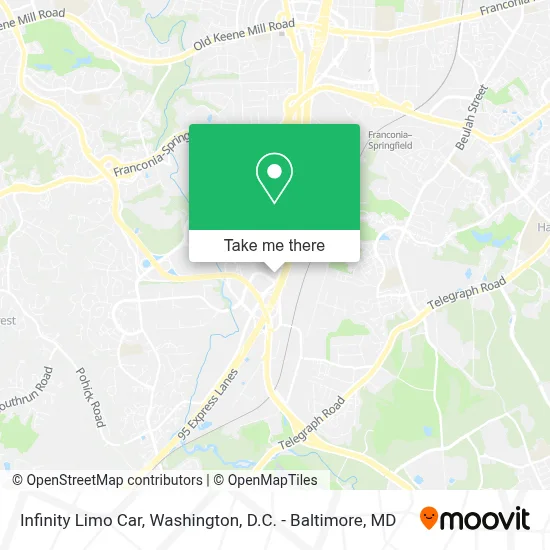 Infinity Limo Car map