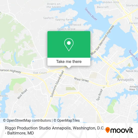 Riggo Production Studio Annapolis map