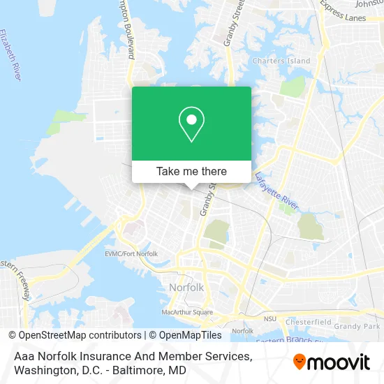 Aaa Norfolk Insurance And Member Services map