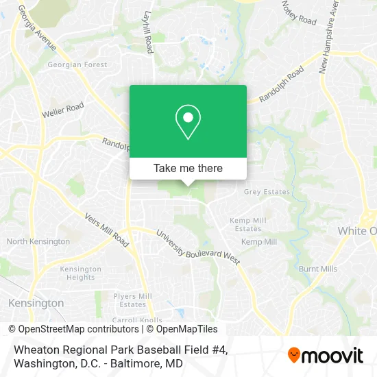 Wheaton Regional Park Baseball Field #4 map