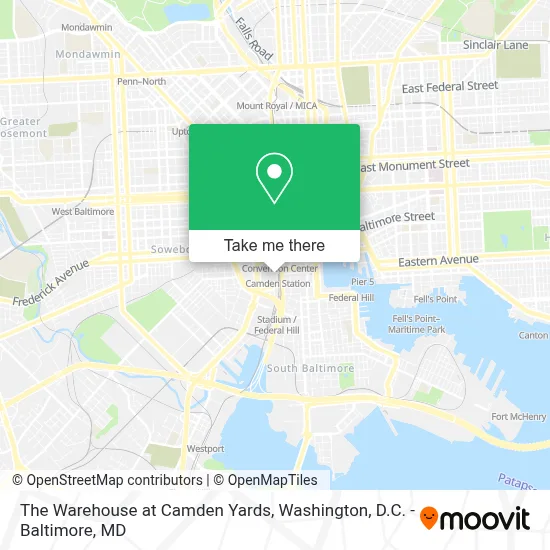 The Warehouse at Camden Yards map