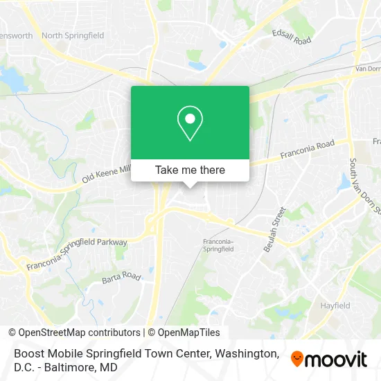 Boost Mobile Springfield Town Center map