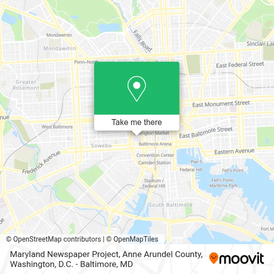 Maryland Newspaper Project, Anne Arundel County map