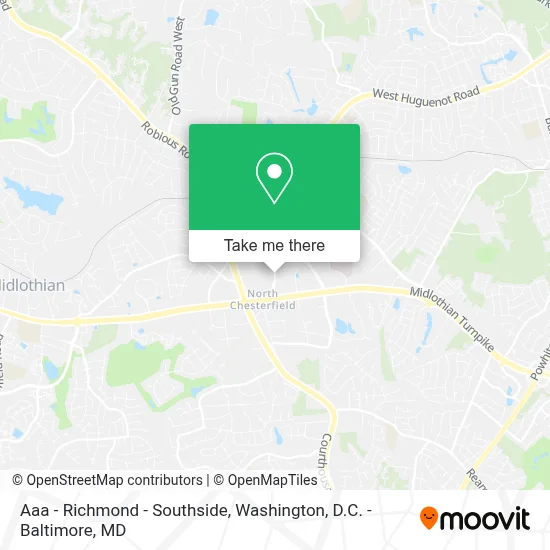 Aaa - Richmond - Southside map