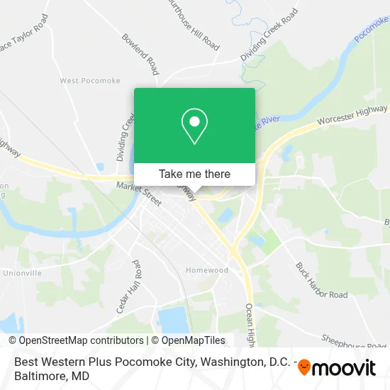 Best Western Plus Pocomoke City map