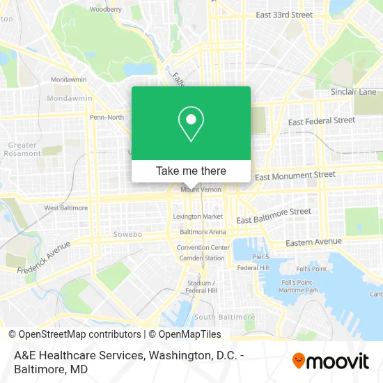 A&E Healthcare Services map