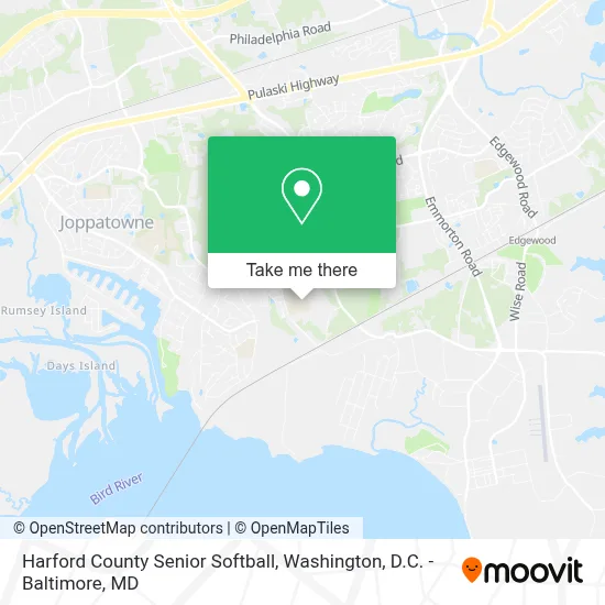 Harford County Senior Softball map