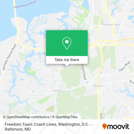 Freedom Tours Coach Lines map