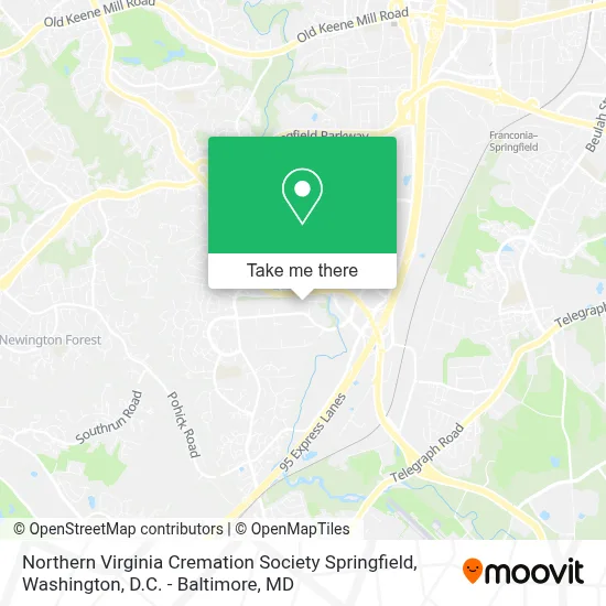 Northern Virginia Cremation Society Springfield map