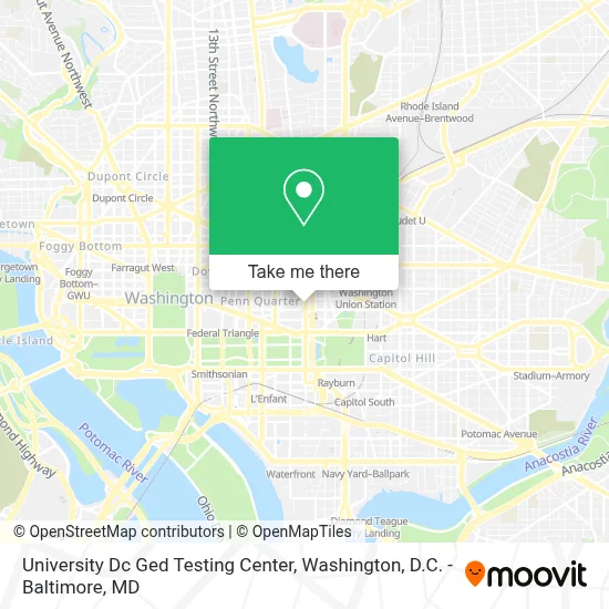 University Dc Ged Testing Center map