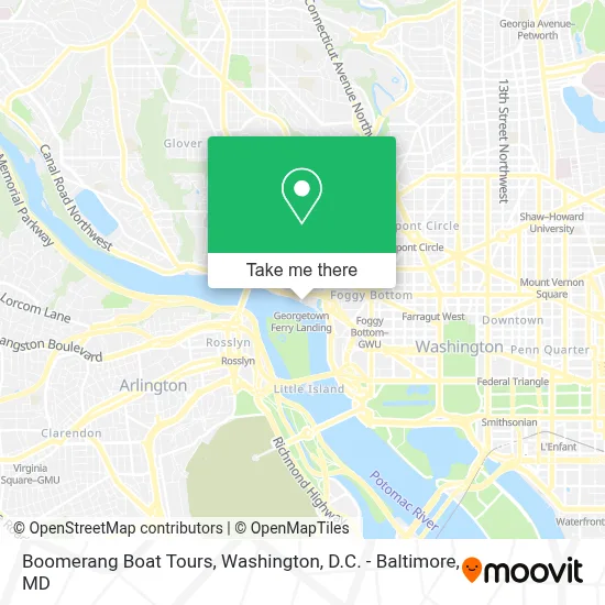 Boomerang Boat Tours map