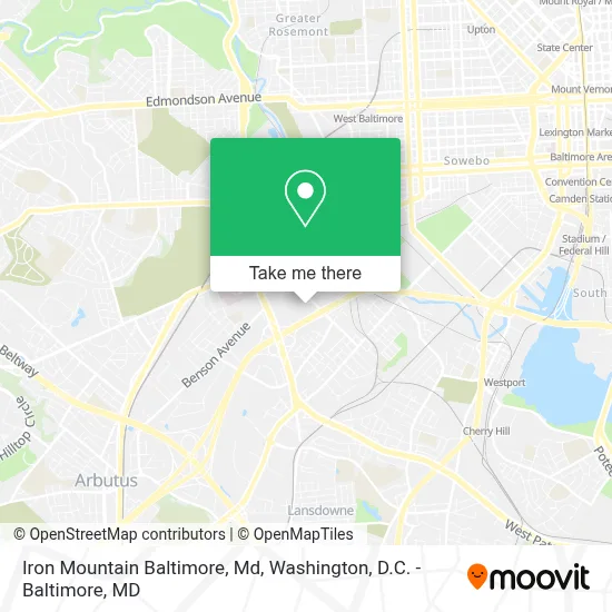 Iron Mountain Baltimore, Md map