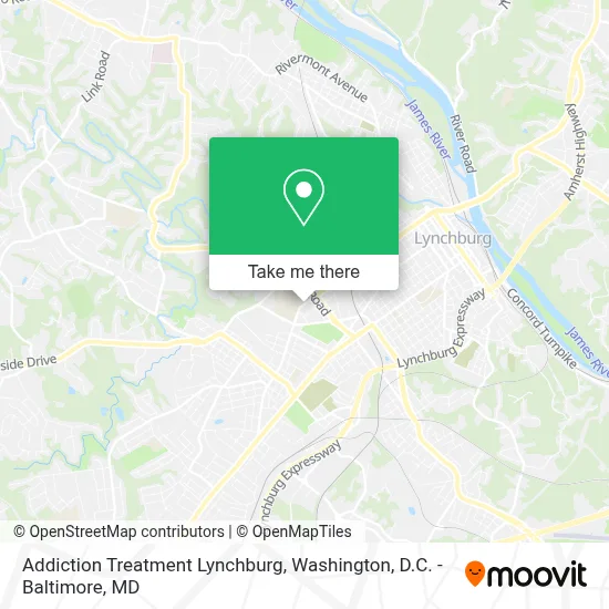 Addiction Treatment Lynchburg map