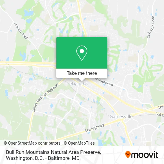 Bull Run Mountains Natural Area Preserve map