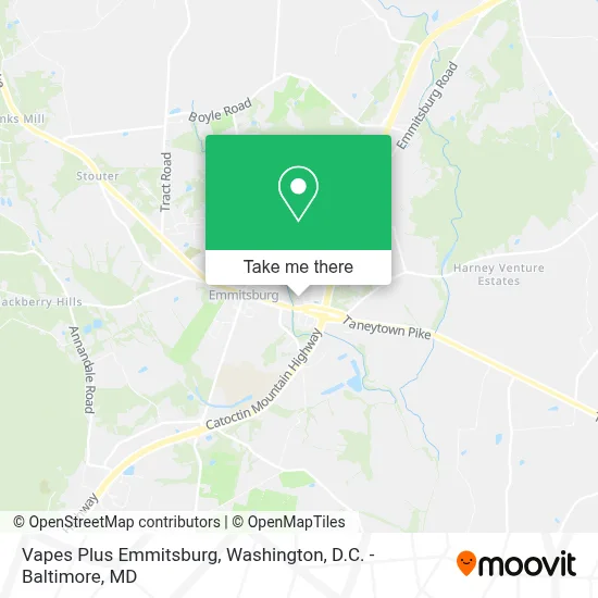 Vapes Plus Emmitsburg map