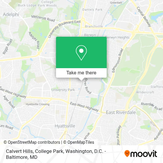 Calvert Hills, College Park map