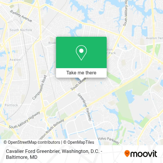 Cavalier Ford Greenbrier map