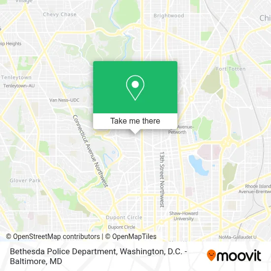 Bethesda Police Department map