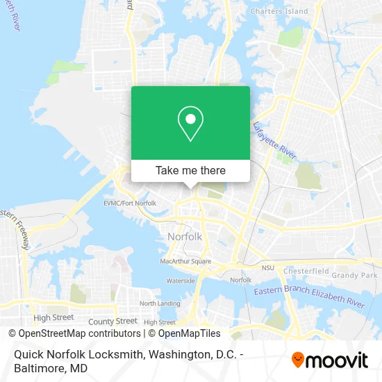 Quick Norfolk Locksmith map