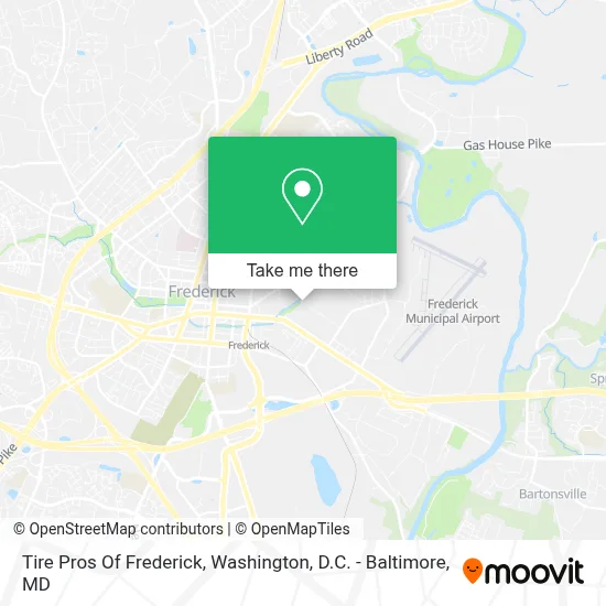 Tire Pros Of Frederick map