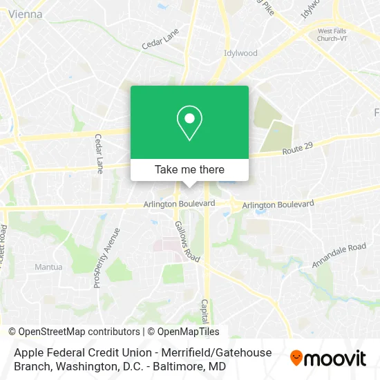 Apple Federal Credit Union - Merrifield / Gatehouse Branch map