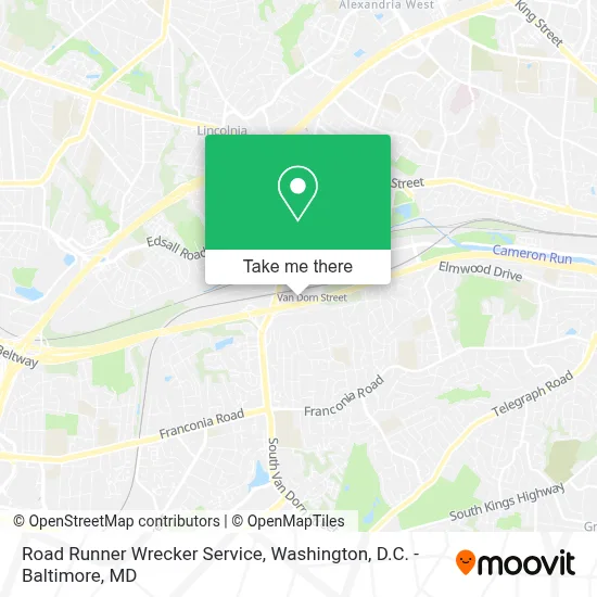 Road Runner Wrecker Service map