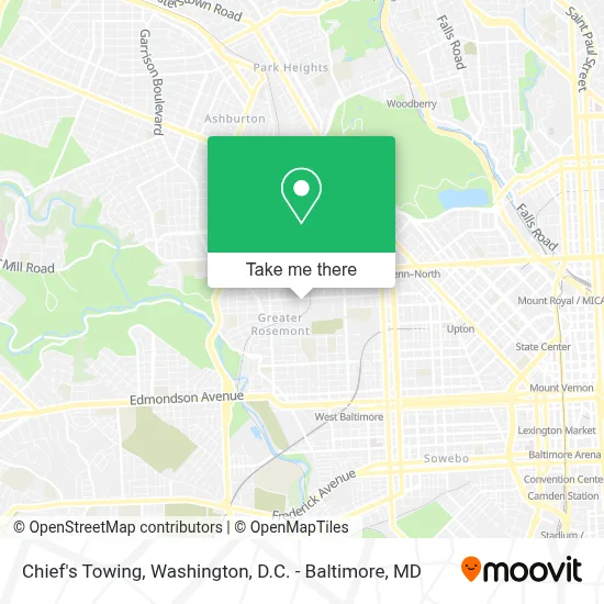 Chief's Towing map