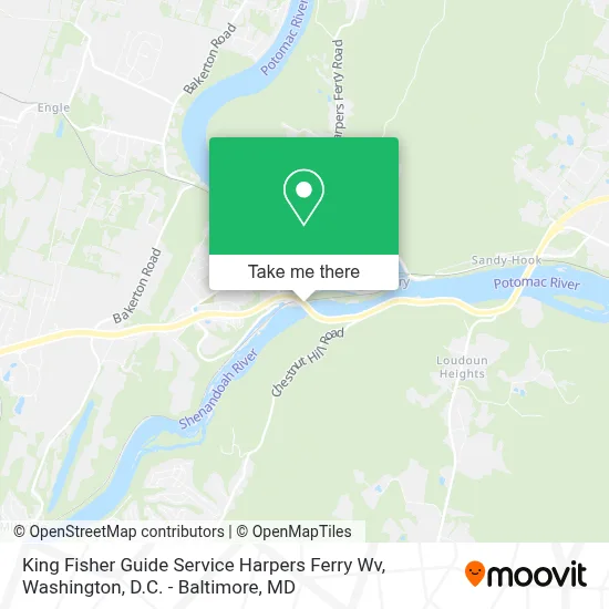 King Fisher Guide Service Harpers Ferry Wv map