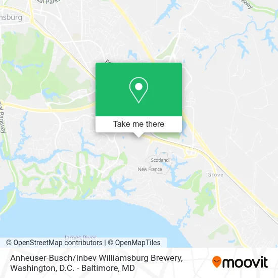 Anheuser-Busch / Inbev Williamsburg Brewery map