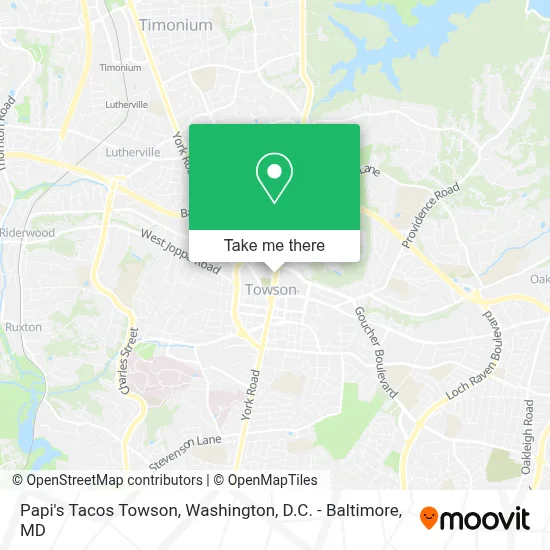 Papi's Tacos Towson map