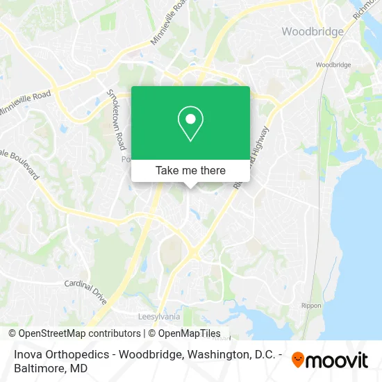 Inova Orthopedics - Woodbridge map