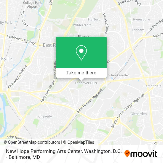 New Hope Performing Arts Center map