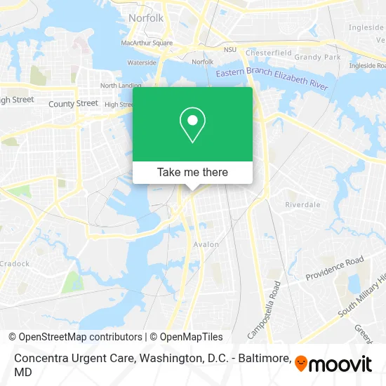 Concentra Urgent Care map