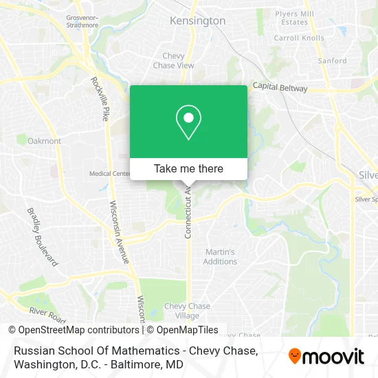 Russian School Of Mathematics - Chevy Chase map