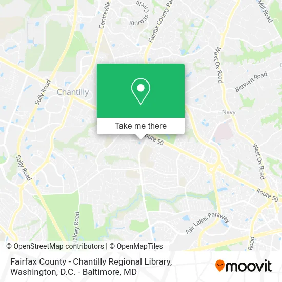 Fairfax County - Chantilly Regional Library map