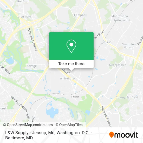 L&W Supply - Jessup, Md map