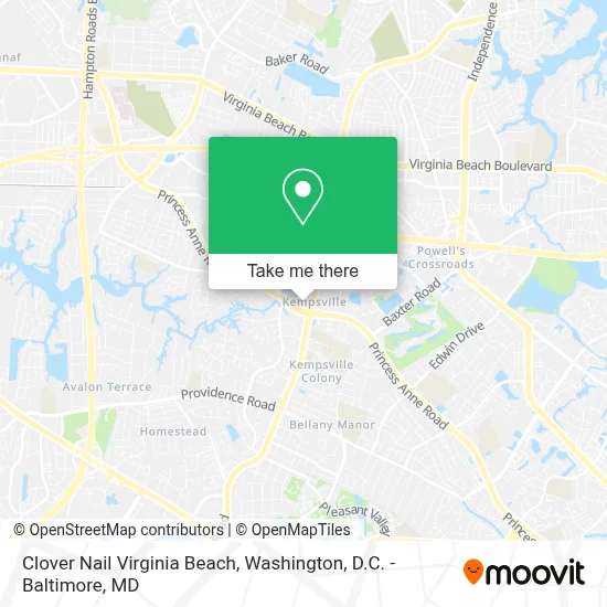 Clover Nail Virginia Beach map