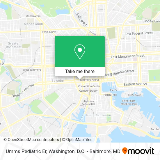 Umms Pediatric Er map