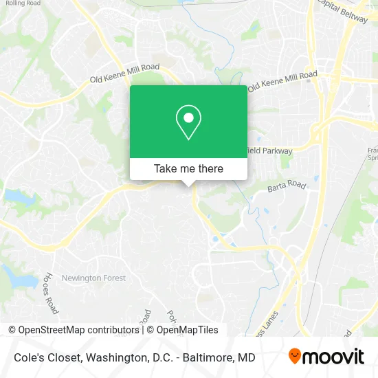 Cole's Closet map