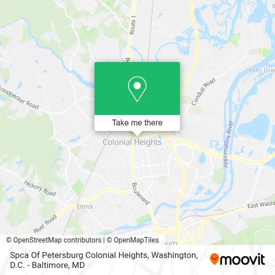 Spca Of Petersburg Colonial Heights map