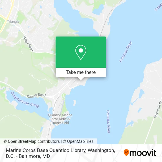 Marine Corps Base Quantico Library map