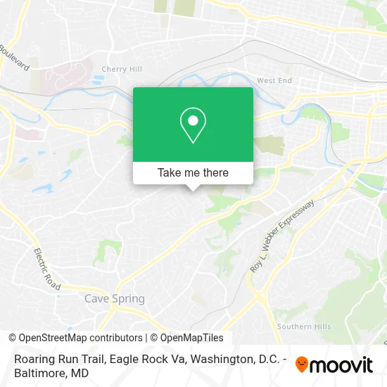 Roaring Run Trail, Eagle Rock Va map