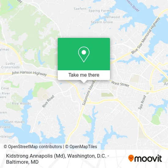 Kidstrong Annapolis (Md) map