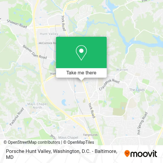 Porsche Hunt Valley map