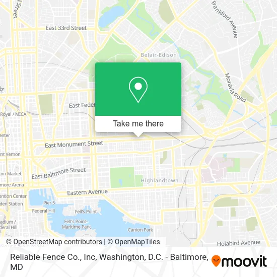 Reliable Fence Co., Inc map