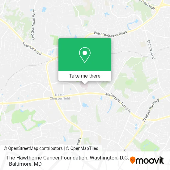 The Hawthorne Cancer Foundation map