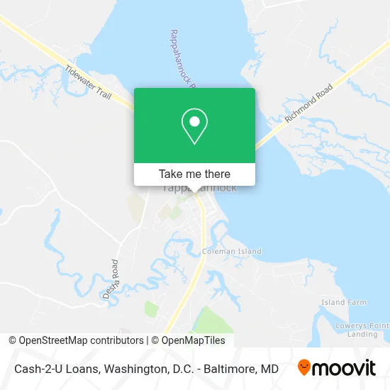 Cash-2-U Loans map