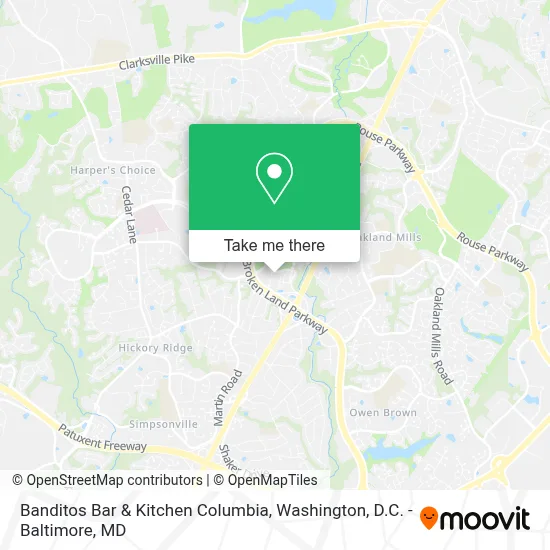 Banditos Bar & Kitchen Columbia map