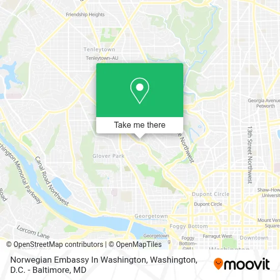 Norwegian Embassy In Washington map