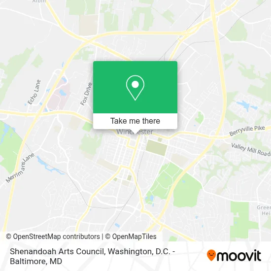 Shenandoah Arts Council map
